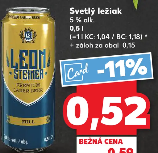 Leoni Steiner Svetlý ležiak plechovka