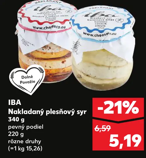 IBA nakladaný plesňový syr rôzne druhy