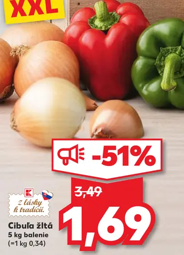 Cibuľa žltá čerstvá