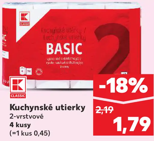 K-Classic kuchynské utierky 2-vrstvové