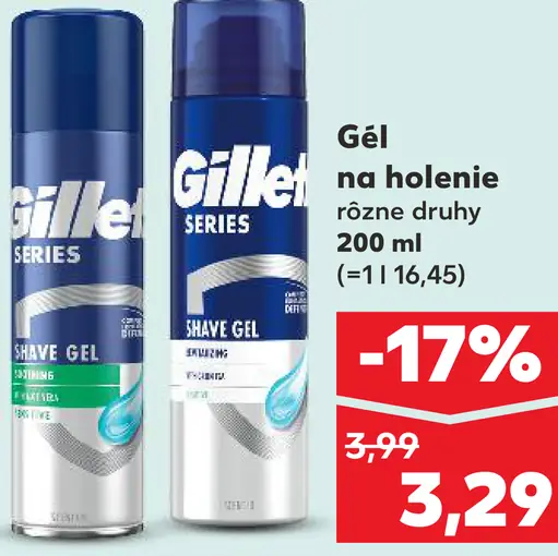 Gillette gél na holenie rôzne druhy