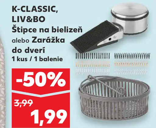 K‑Classic, LIV&B0 štipce na bielizeň alebo zarážka do dverí