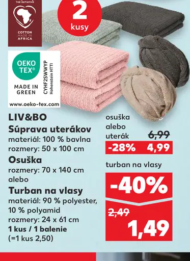 LIV&BÔ sprchový uterák