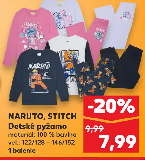 Naruto, Stitch detské pyžamo