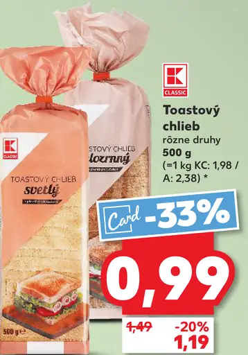 K-Classic Toastový chlieb
