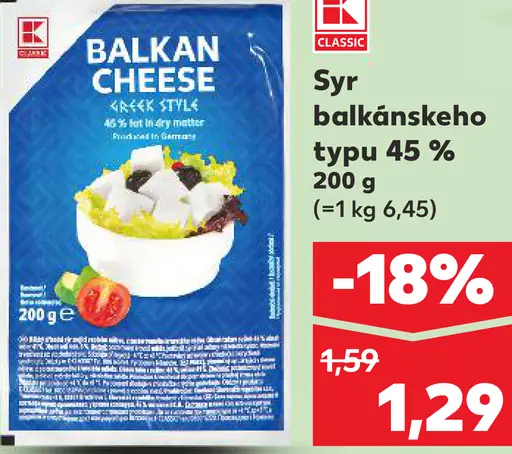 K-Classic Syr balkánskeho typu 45 %
