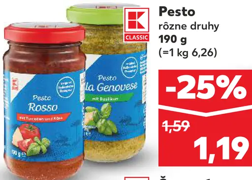 K Classic pesto rôzne druhy