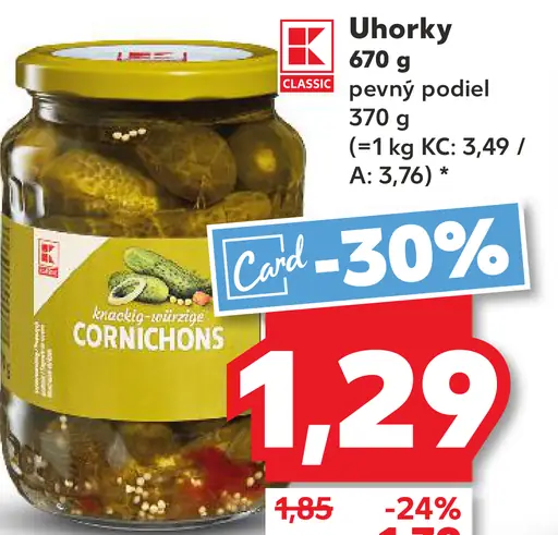 K Classic uhorky sterilizované