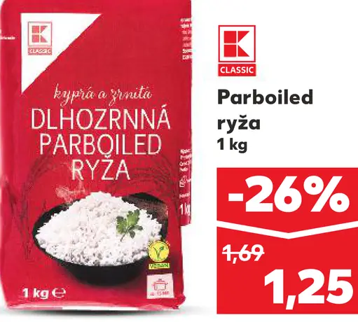 K Classic dlhozrnná parboiled ryža