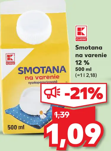 K-Classic smotana na varenie 12%