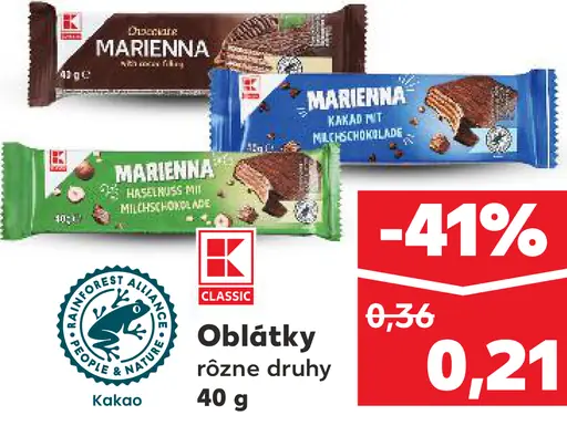 K Classic oblátky rôzne druhy