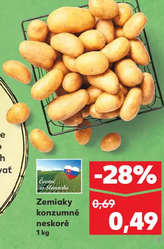 Zemiaky konzumné neskoré neprané