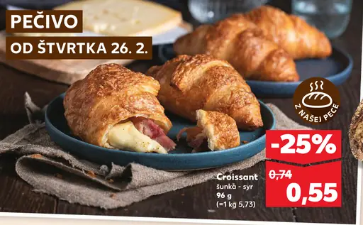 Croissant šunka - syr