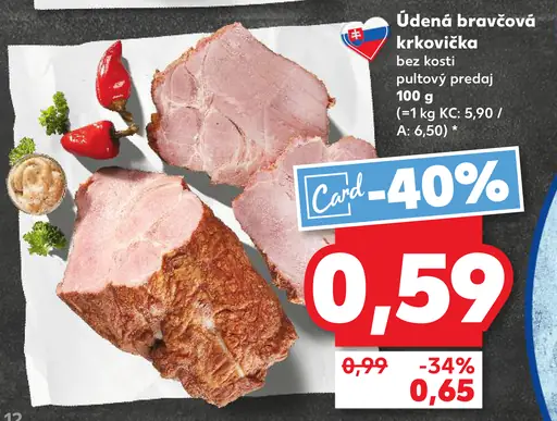 Údená bravčová krkovička bez kosti