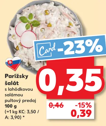 Parížsky šalát s lahôdkovou salámou