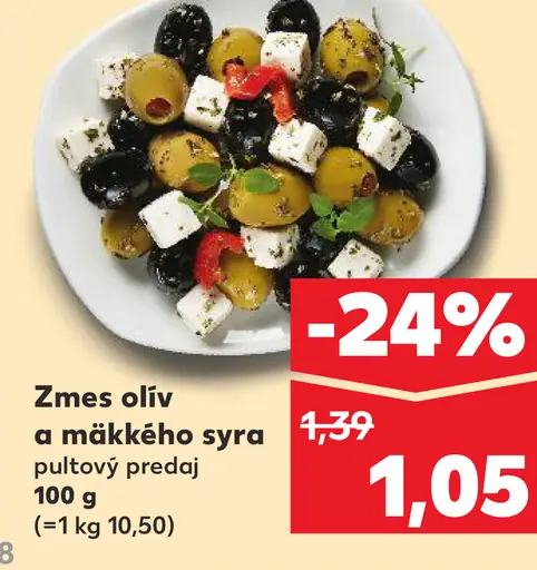 Zmes olív a mäkkého syra