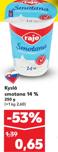 Rajo smotana kyslá 14%