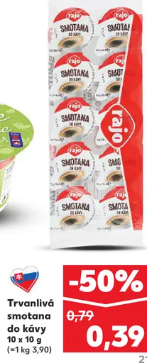 Rajo Trvanlivá smotana do kávy