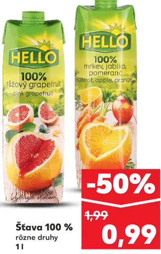 Hello Šťava 100 % ovocná