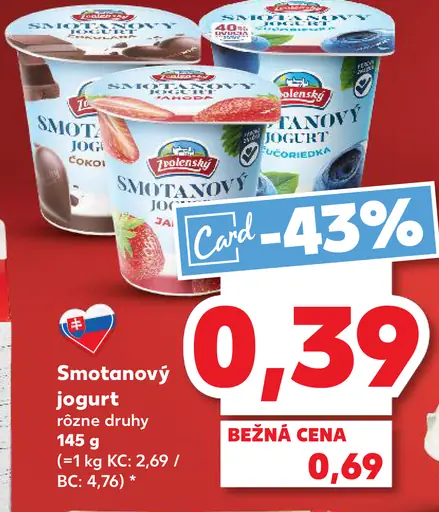 Zvolenský smotanový jogurt 2 druhy
