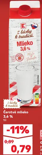 K-Classic Čerstvé mlieko 3,5 %