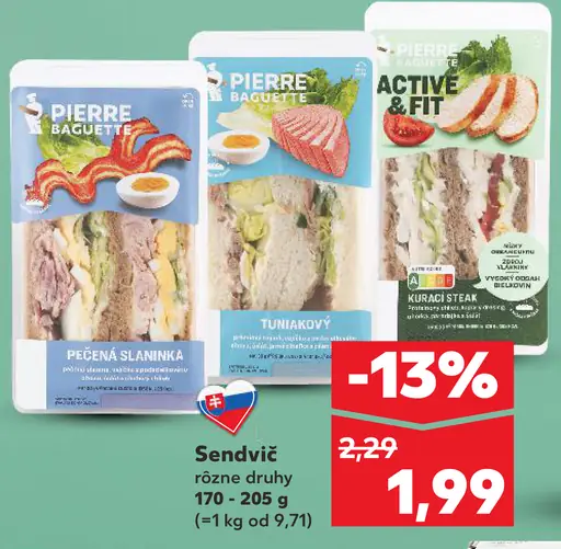 Sendvič rôzne druhy