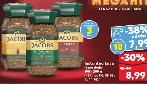 Jacobs instantná káva rôzne druhy