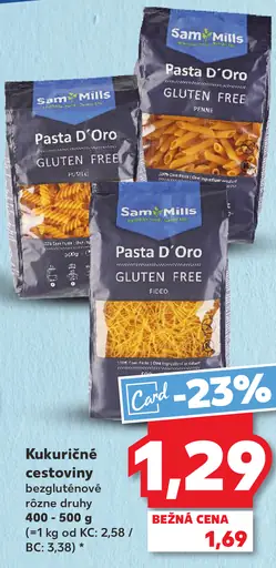 Sam Mills Pasta D’Oro bezlepkové kukuričné cestoviny