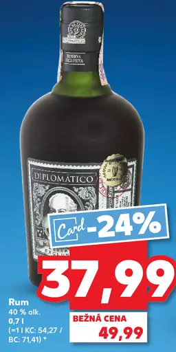 Diplomático rum 40 % alk.