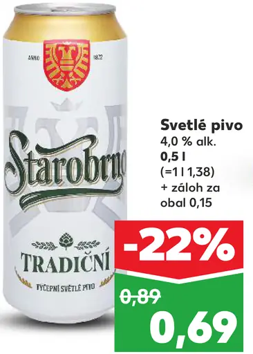 Starobrno svetlé pivo