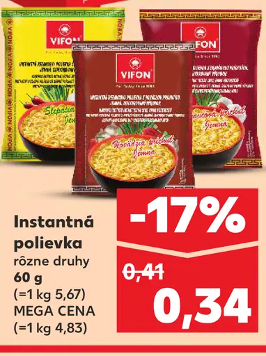 Vifon Instantná polievka rôzne druhy