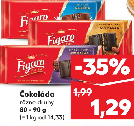 Figaro Mliečna čokoláda s náplňou