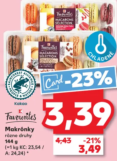 Favourites makrónky rôzne druhy