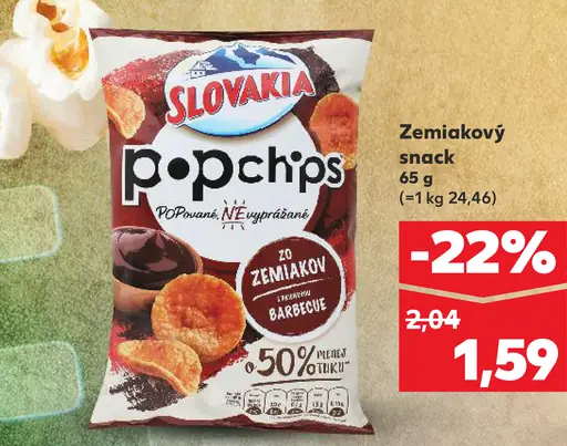 Slovakia Popchips zemiakový snack barbecue