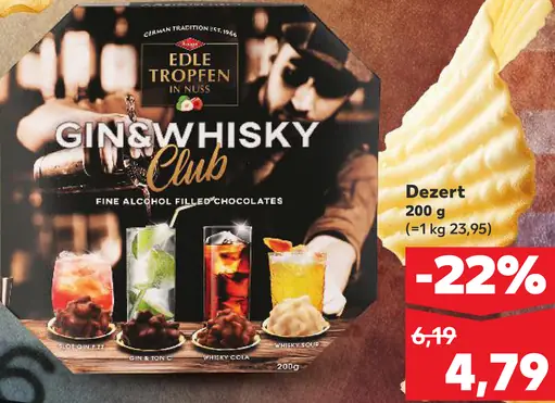 Edle Tropfen in Nuss Gin & Whisky Club plnené čokolády