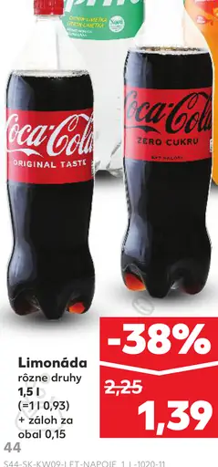 Coca-Cola limonáda rôzne druhy