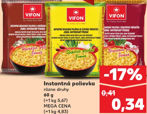 Vifon Instantná polievka rôzne druhy