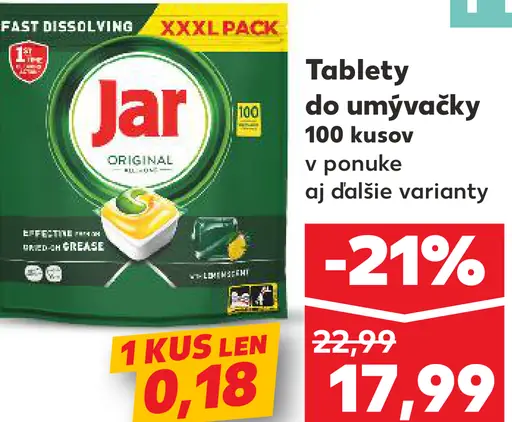 Jar Tablety do umývačky