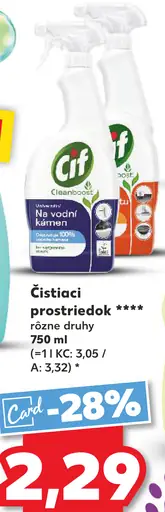 Cif prostriedok na vodný kameň