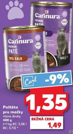 CarnurA paštéta pre mačky rôzne druhy