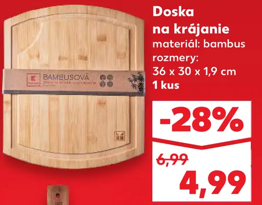 Doska na krájanie bambusová 36 x 30 x 1,9 cm