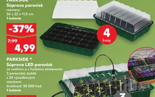 Parkside súprava LED parenisk so svetlom a funkciou stmievania