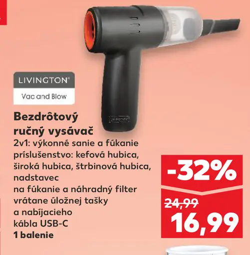 Livington Vác and Blow Bezdrôtový ručný vysávač