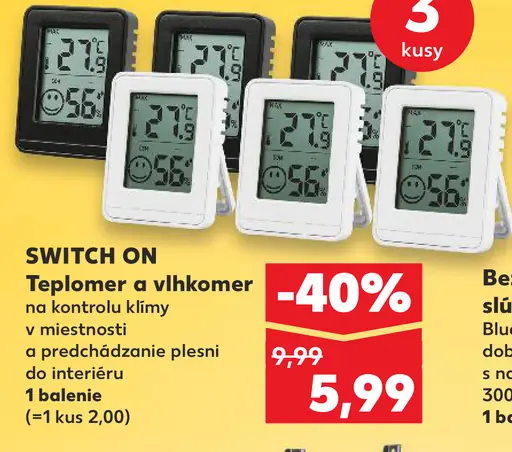 SWITCH ON Teplomer a vlhkomer na kontrolu klímy v miestnosti