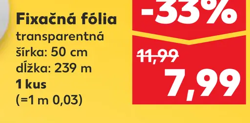 Fixačná fólia transparentná