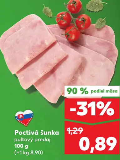 Poctivá šunka pultový predaj
