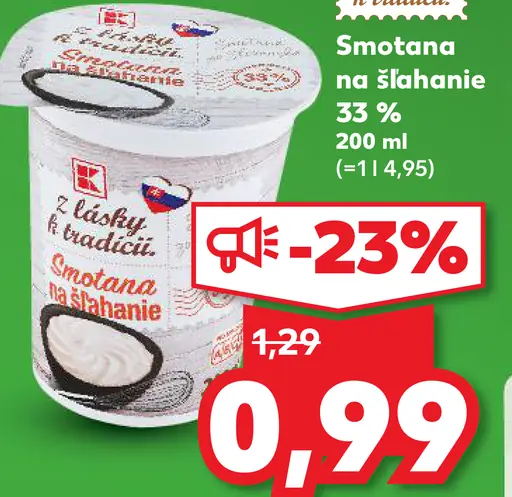 K-Classic Smotana na šľahanie 33 %