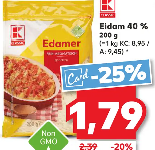 K Classic eidam 40 % plátky