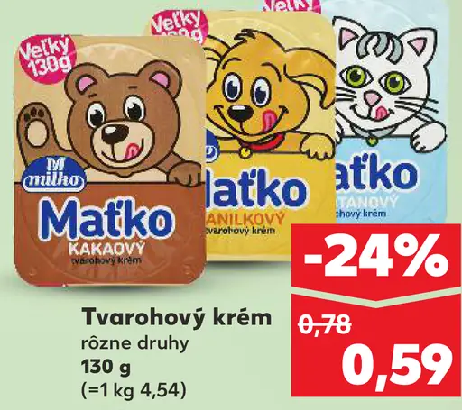 Milko Maťko smotanový tvarohový krém