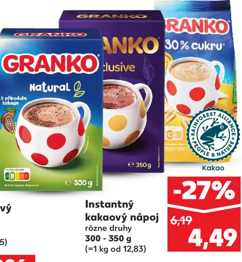 Granko instantný kakaový nápoj rôzne druhy